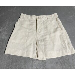 Jones Co Linen Shorts Womens Medium Beige European Flax Boho Beachy Light